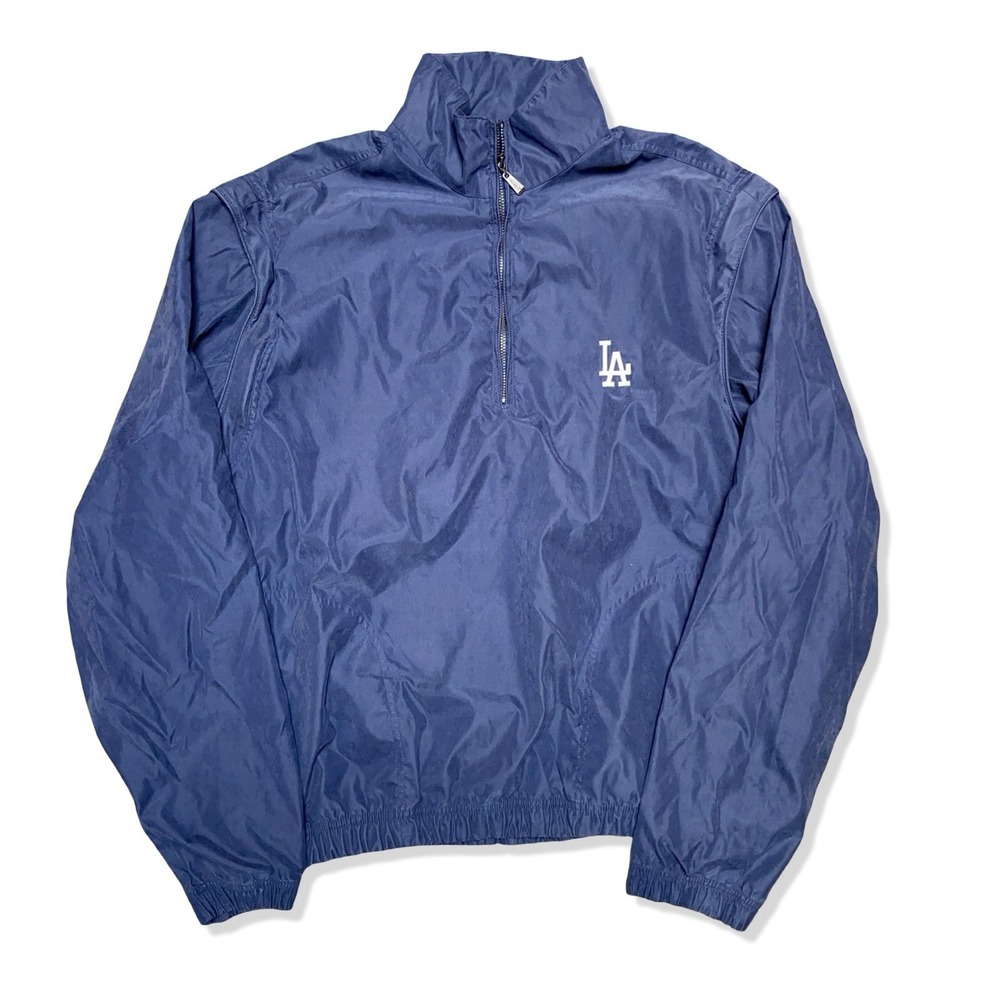 Vintage Antigua Los Angeles Dodgers Pullover Windbreaker Men's L Blue 1/4 Zip